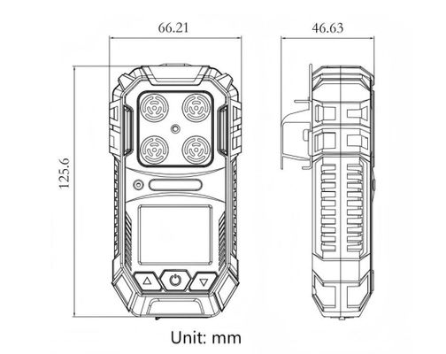 Portable Multi Gas Detector with 2.31 Inch HD Color Screen 2100mAh Battery and IP65 Protection for Real-Time Monitoring